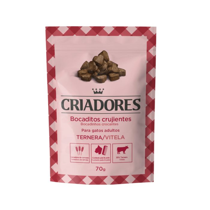 Criadores Bocaditos Crujientes de Ternera para gatos
