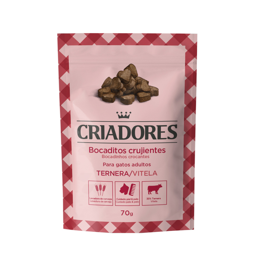 Criadores Bocaditos Crujientes de Ternera para gatos