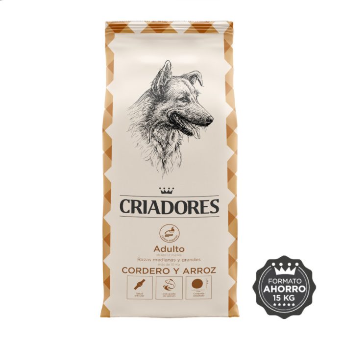 Criadores Adulto Cordero y Arroz pienso para perros de razas mediana y grande - Imagen 2