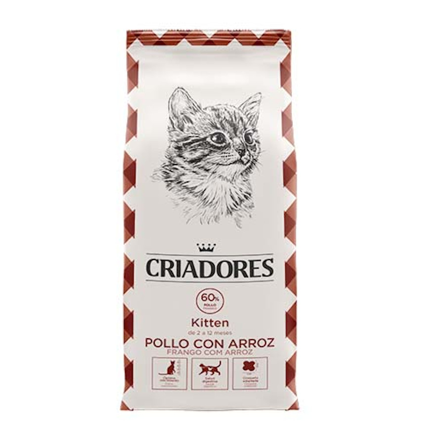 Criadores Kitten Pollo y Arroz pienso para gatos