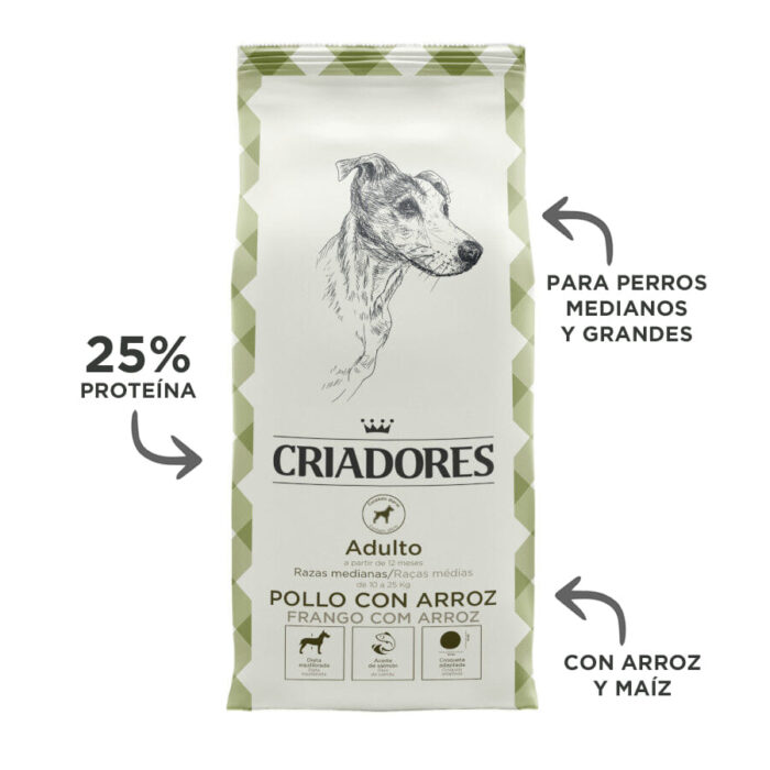 Criadores Adulto Frango e Arroz ração para cães porte médio - Image 4
